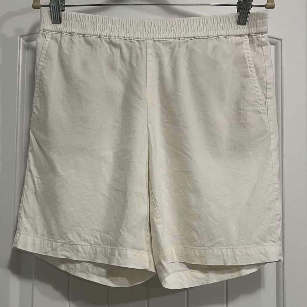 J.Jill Linen Blend Stretch Shorts – White Pull-On Small | Resortwear Summer Boho
